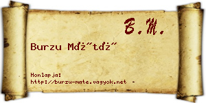 Burzu Máté névjegykártya